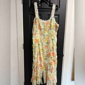 Anthropologie Cream Quilted Dress